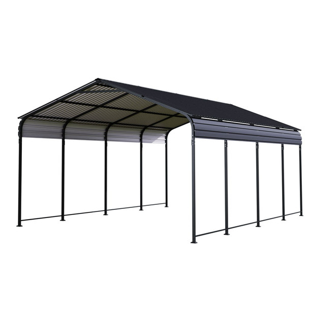 Heavy Duty Carport With Galvanized Roof And Enhanced Base - Anthracite Heavy Duty Carport With Galvanized Roof And Enhanced Base - Anthracite