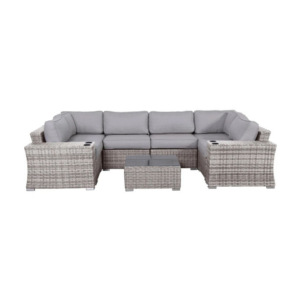 4 Person Patio Seating Set With Cushions, All Weather - Gray 4 Person Patio Seating Set With Cushions, All Weather - Gray