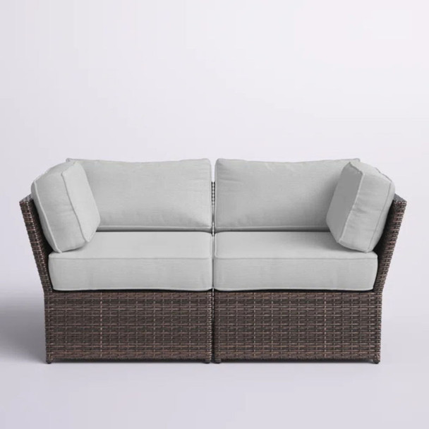 Outdoor Wicker Loveseat With Cushions Patio Seating Wicker - Brown Outdoor Wicker Loveseat With Cushions Patio Seating Wicker - Brown