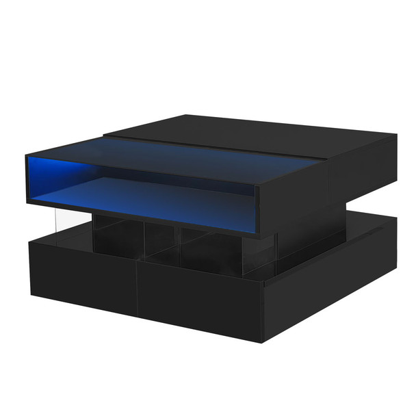 Lift Top Coffee Table With 2 Drawers, Hidden Space And LED Lights For Living Room Lift Top Coffee Table With 2 Drawers, Hidden Space And LED Lights For Living Room