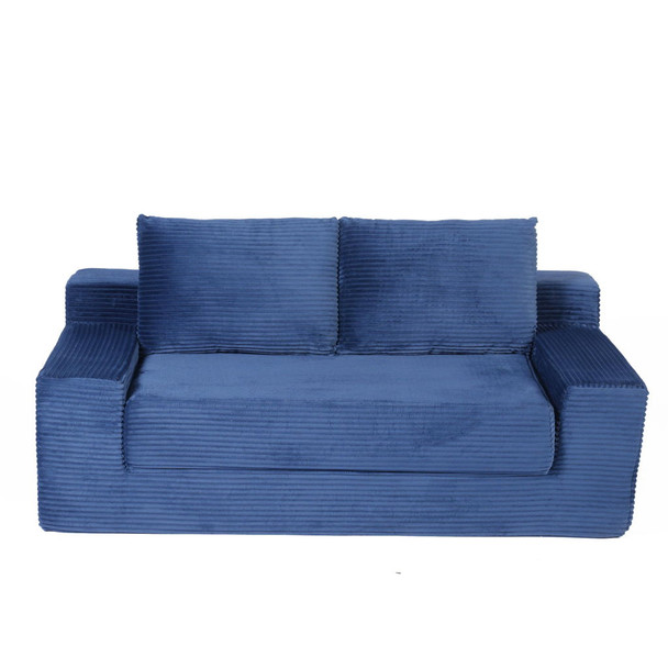 Loveseat Sofa, Comfortable Deep Seat Sofa Bed, Modern Small Corduroy Couch For Living Room Bedroom,Reversible Cushion With Pillows,No Assembly Required, Dark Blue Loveseat Sofa, Comfortable Deep Seat Sofa Bed, Modern Small Corduroy Couch For Living Room Bedroom,Reversible Cushion With Pillows,No Assembly Required, Dark Blue