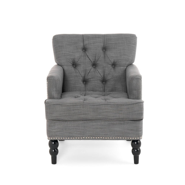 Harrison - Tufted Club Chair With Button Tufted Back And Birch Wood Legs Harrison - Tufted Club Chair With Button Tufted Back And Birch Wood Legs
