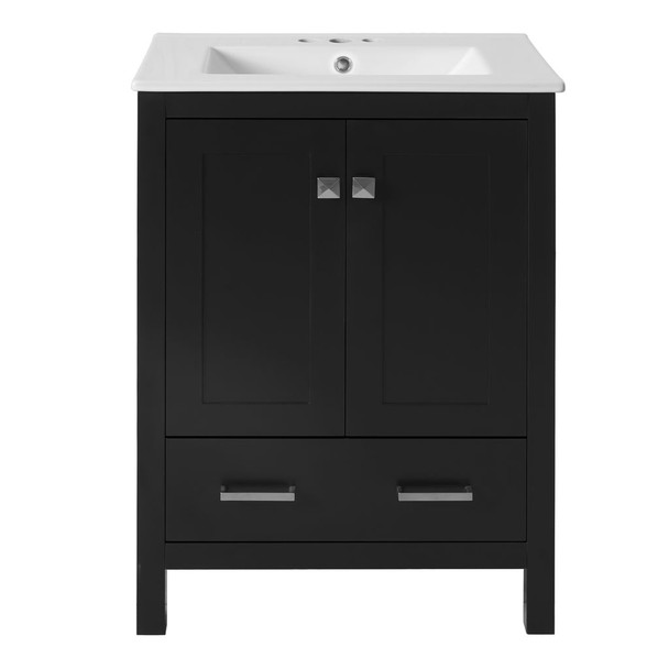 Bathroom Vanity With Integrated Undermount Ceramic Sink, 2 Doors And 1 Drawer, Soft Close Hinges Bathroom Vanity With Integrated Undermount Ceramic Sink, 2 Doors And 1 Drawer, Soft Close Hinges