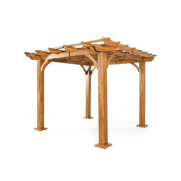 Brady - 10 X 10 Ft. Square Pergola - Teak Brady - 10 X 10 Ft. Square Pergola - Teak