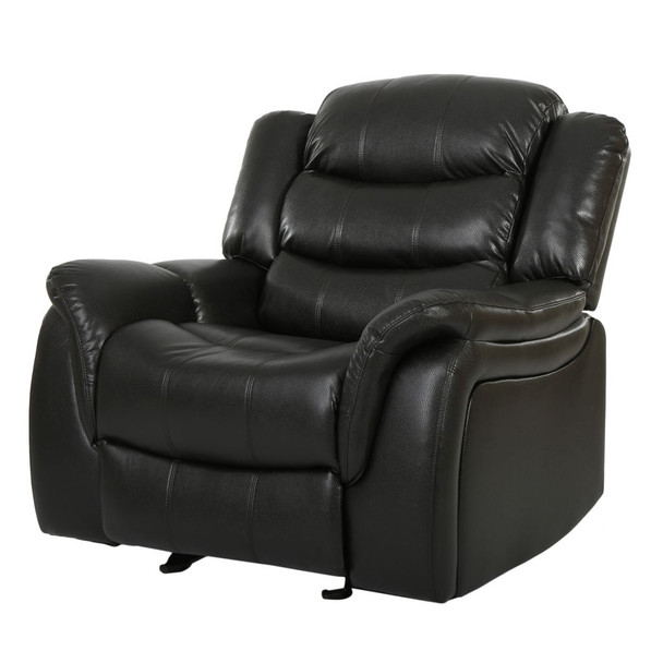 Classic Design Recliner, Upholstery Recliner, Glider Recliner - Black Berry