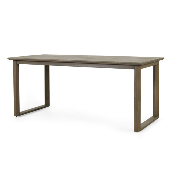 Rustic Nash Dining Table With Slat Design - Gray Rustic Nash Dining Table With Slat Design - Gray