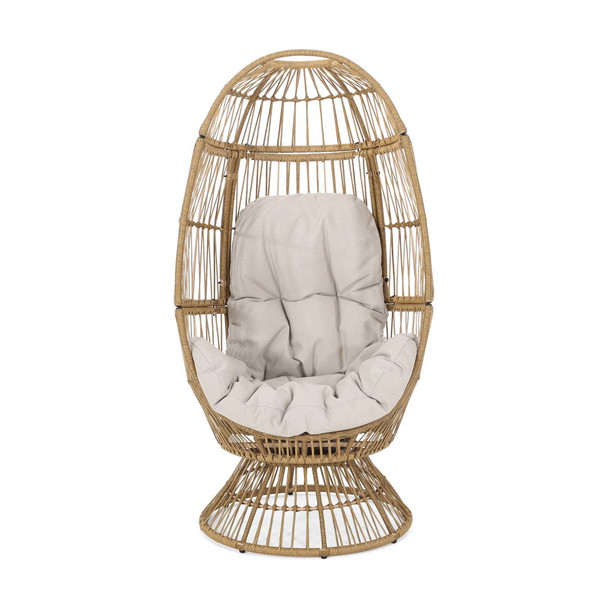 Patio Swivel Basket Egg Chair With Cushion Patio Swivel Basket Egg Chair With Cushion