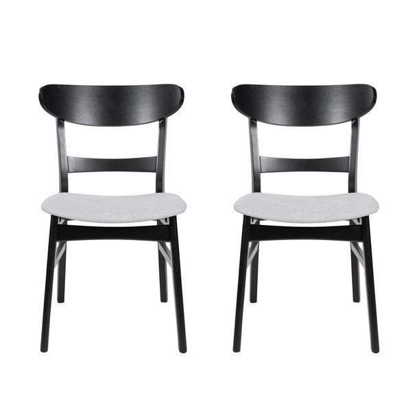 Mid Century Dining Chairs With Cushioned Seats And Wood Frame (Set of 2) Mid Century Dining Chairs With Cushioned Seats And Wood Frame (Set of 2)