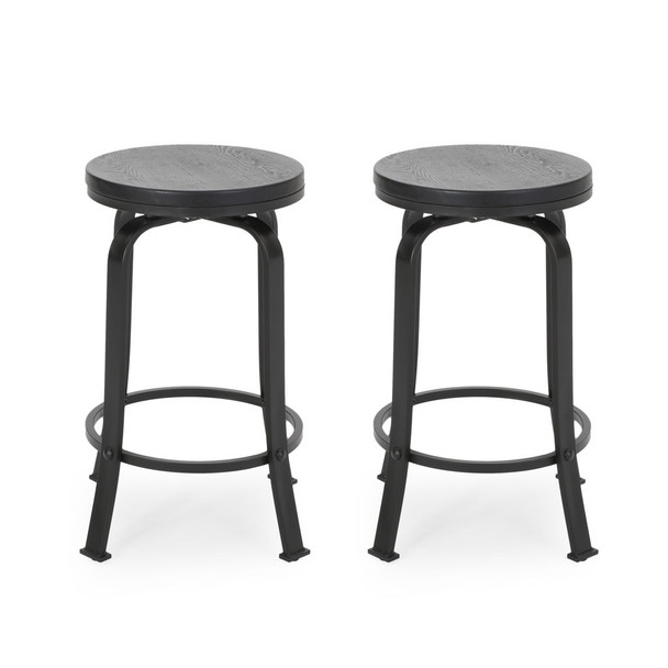 Modern Industrial Counter Stool Set With Swivel Function