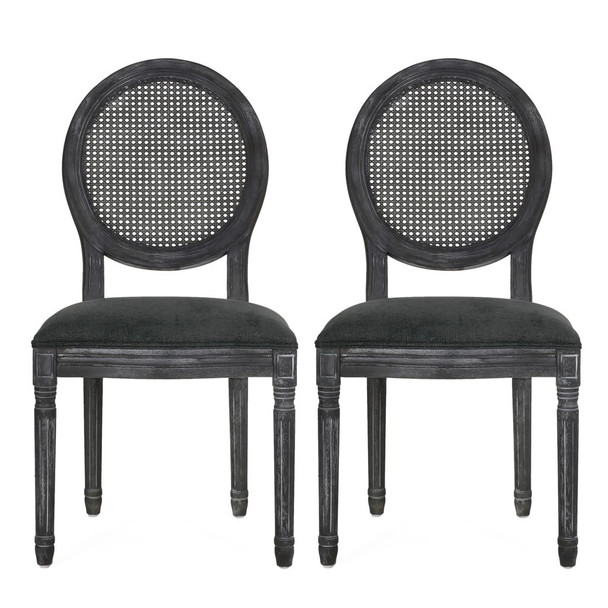 French Country Dining Chair With Cane Backrest (Set of 2) French Country Dining Chair With Cane Backrest (Set of 2)