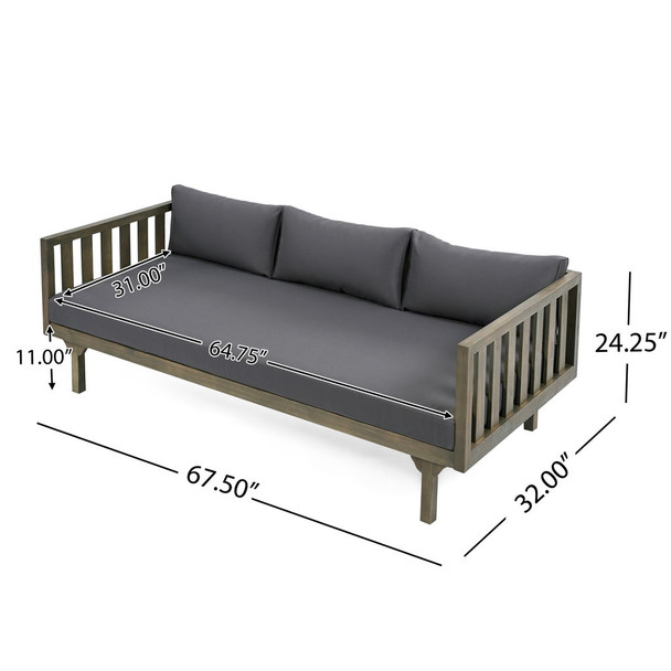 Claremont - 3 Seater Daybed Teak Acacia Wood Water Resistant Cushions Claremont - 3 Seater Daybed Teak Acacia Wood Water Resistant Cushions