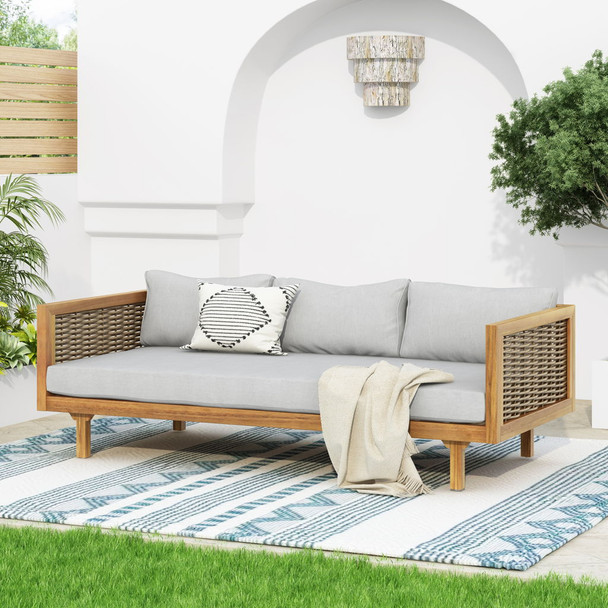 Claremont - 3 Seater Daybed Teak Acacia Wood Water Resistant Cushions Claremont - 3 Seater Daybed Teak Acacia Wood Water Resistant Cushions