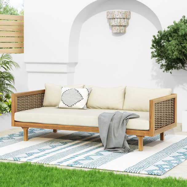 Claremont - 3 Seater Daybed Teak Acacia Wood Water Resistant Cushions Claremont - 3 Seater Daybed Teak Acacia Wood Water Resistant Cushions