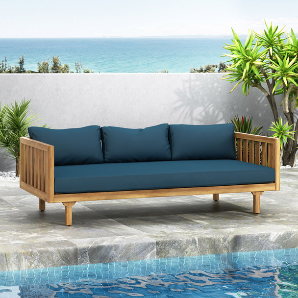 Claremont - 3 Seater Daybed Teak Acacia Wood Water Resistant Cushions Claremont - 3 Seater Daybed Teak Acacia Wood Water Resistant Cushions