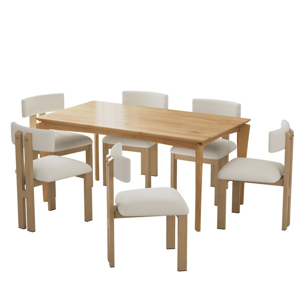 7 Piece Dining Set With Upholstered Armless Chairs And Table