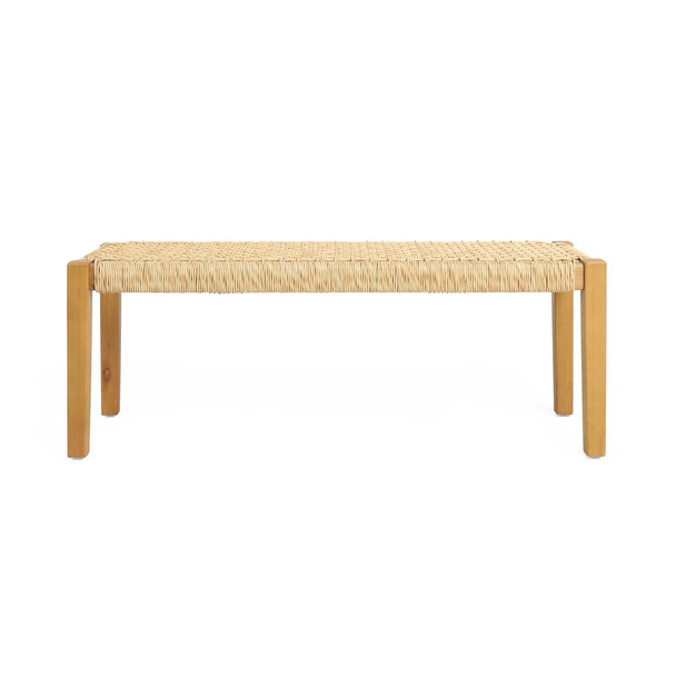 Angie - Bench Outdoor Seating Acacia Wood Faux Rattan - Teak Angie - Bench Outdoor Seating Acacia Wood Faux Rattan - Teak