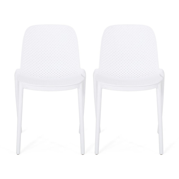 Outdoor Stacking Dining Side Chair (Set of 2) Outdoor Stacking Dining Side Chair (Set of 2)