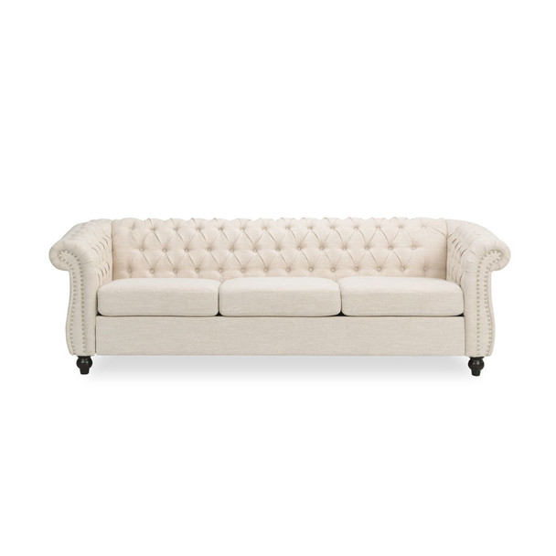 Chesterfield Style 3 Seater Sofa With Deep Button Tufting