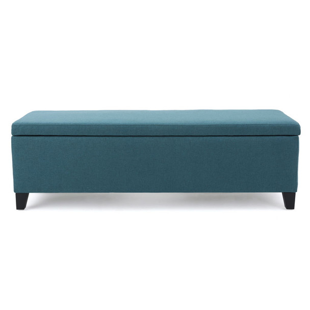 Contemporary Storage Ottoman Bench With Polyester Upholstery