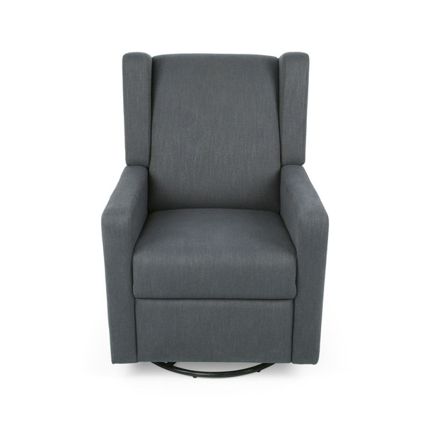 Landau Contemporary Fabric Upholstered Swivel Recliner