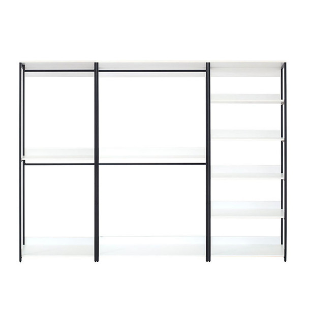 Fiona - Freestanding 3 Tower System Walk In Closet With 7 Shelf Wood And Metal Frame - White