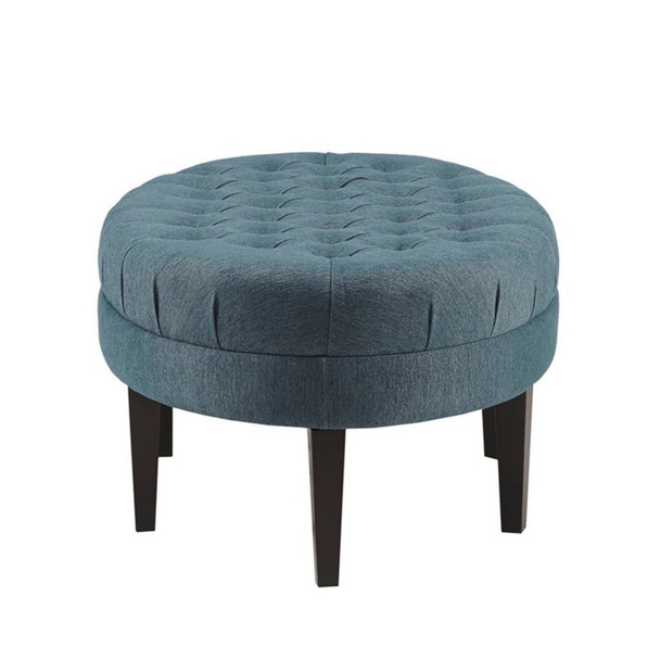 Martin - Surfboard Tufted Ottoman With Button Tufting - Blue Martin - Surfboard Tufted Ottoman With Button Tufting - Blue