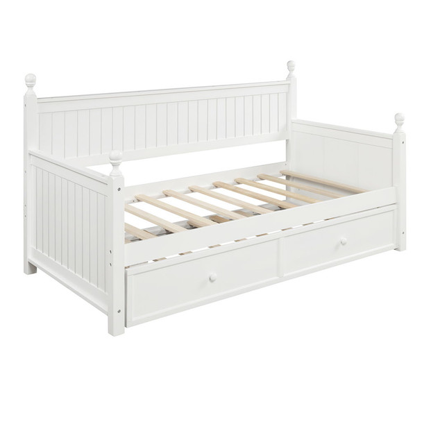 Twin Size Daybed & Twin Size Trundle - White Twin Size Daybed & Twin Size Trundle - White
