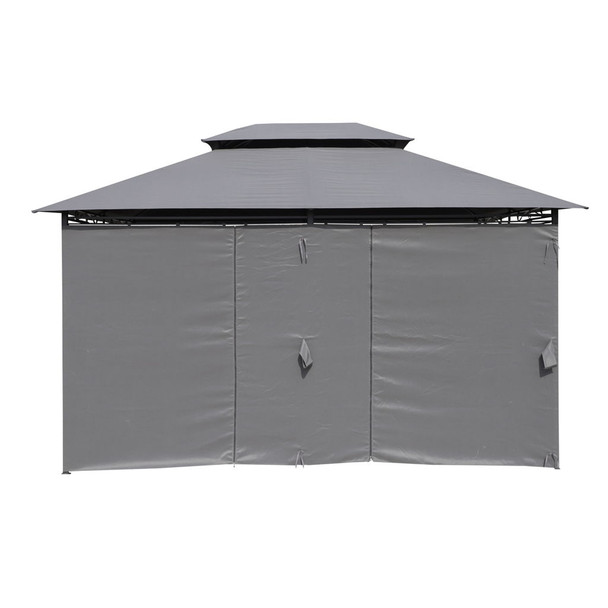 13 0 Ft Outdoor Patio Gazebo Canopy Tent With Ventilated Double Roof And Side Wall (Detachable Curtain Included On All Sides) Suitable For Lawn Garden Backyard And Deck - Gray 13 0 Ft Outdoor Patio Gazebo Canopy Tent With Ventilated Double Roof And Side Wall (Detachable Curtain Included On All Sides) Suitable For Lawn Garden Backyard And Deck - Gray
