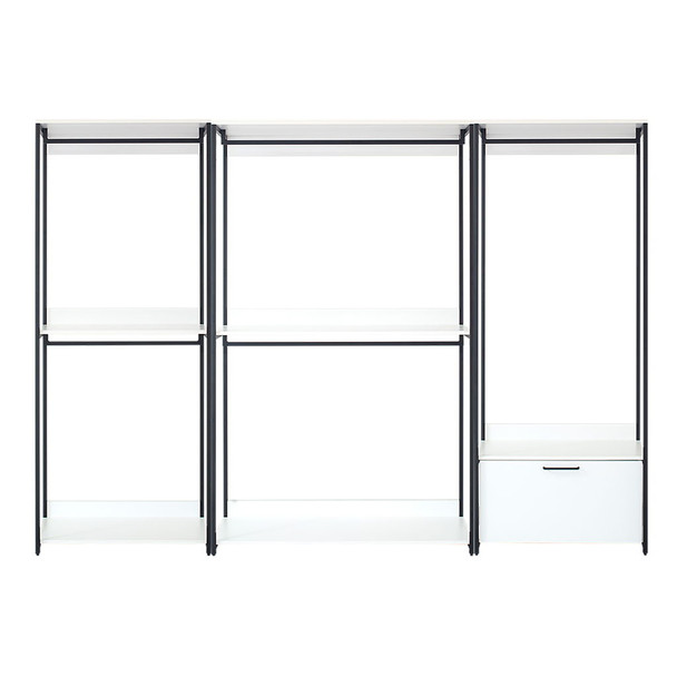 Fiona - Freestanding Walk In Closet System With Metal Frame Melamine - White