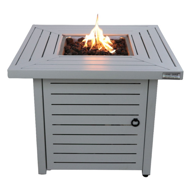 Propane Fire Pit Table - Natural Whitewash Propane Fire Pit Table - Natural Whitewash