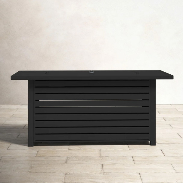 Casselton - Propane / Gas Outdoor Fire Pit Table With Lid - Black