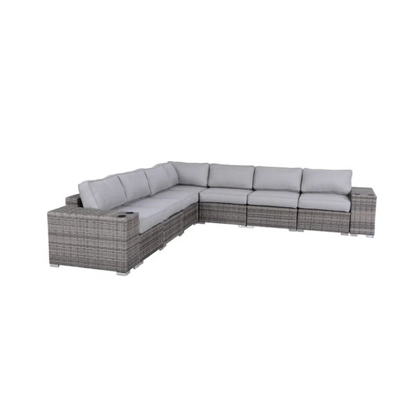 Minnesota - 9 Piece Sectional Sofa Set With Cushions - Gray Mix Minnesota - 9 Piece Sectional Sofa Set With Cushions - Gray Mix