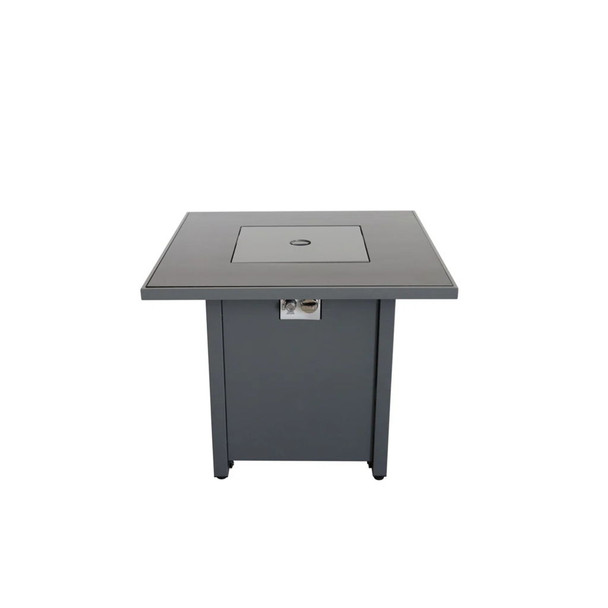 Powdercoated Fire Pit With Top - Gray Powdercoated Fire Pit With Top - Gray