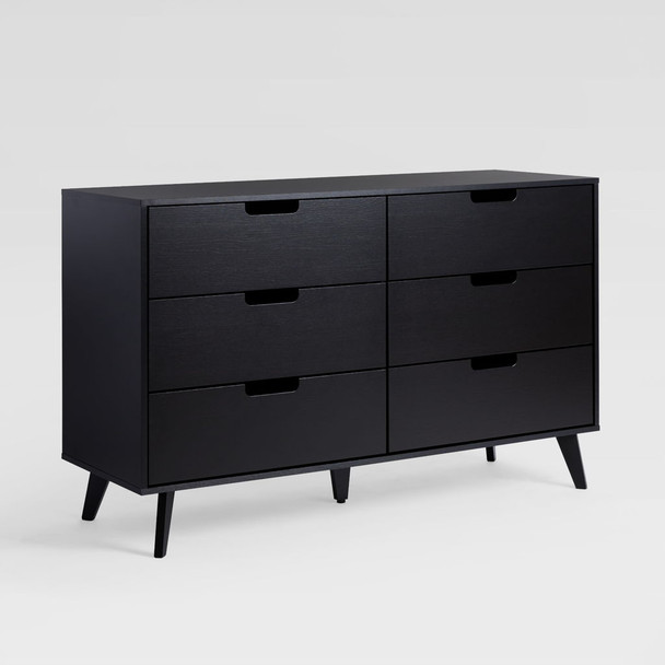 Mid-Century Hans 6 Drawer Dresser With Cut-Out Handles Mid-Century Hans 6 Drawer Dresser With Cut-Out Handles