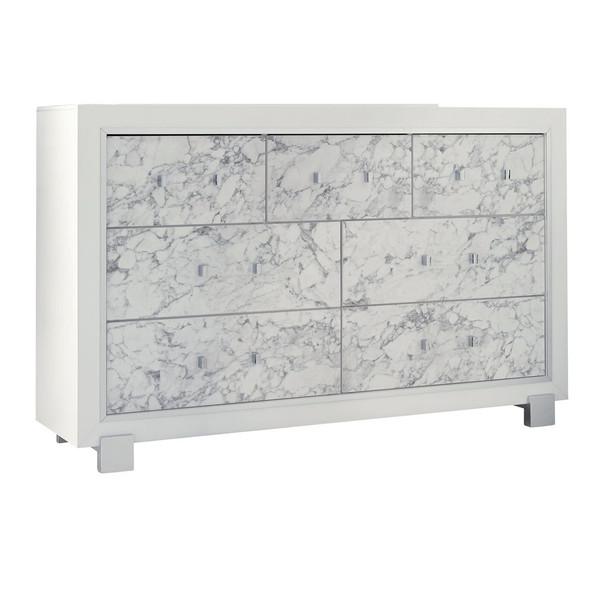 Skye - Marble Dresser - White Skye - Marble Dresser - White