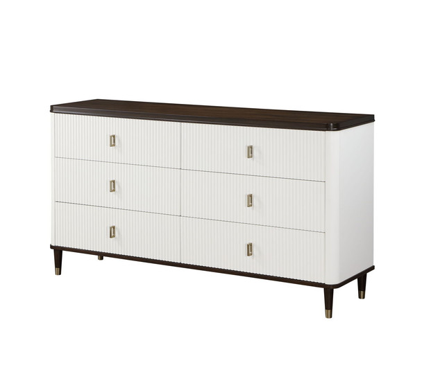 Carena - Dresser With Jewerly Tray - White / Walnut Carena - Dresser With Jewerly Tray - White / Walnut