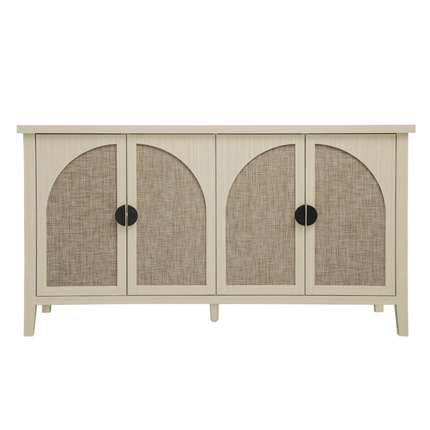 Rattan 4 Door Cabinet, Suitable For Bedroom - Natural Rattan 4 Door Cabinet, Suitable For Bedroom - Natural