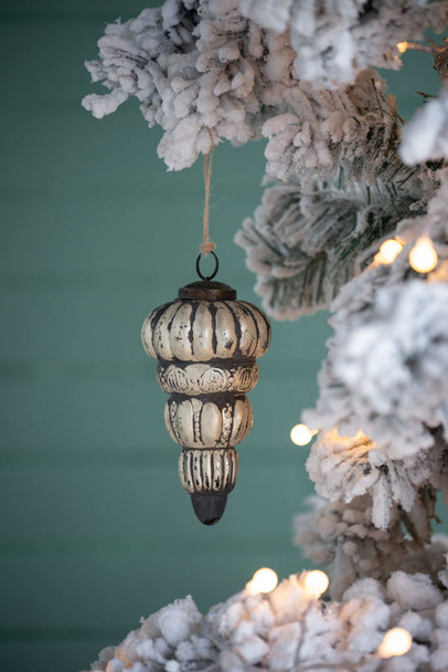 Tear Drop Ornament, Glass Decorative Hanging Christmas Tree Ornaments For Holiday Party Decorations (Set of 6) - Silver Tear Drop Ornament, Glass Decorative Hanging Christmas Tree Ornaments For Holiday Party Decorations (Set of 6) - Silver