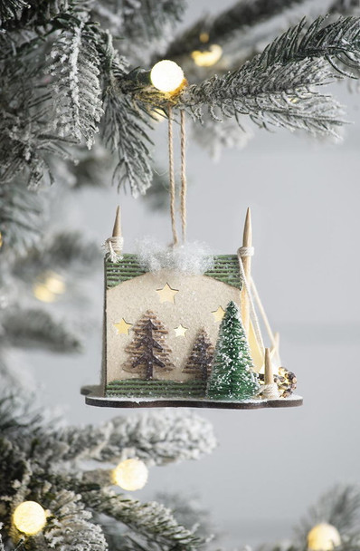 Cardboard Lited Tent Ornament Decorative Hanging Christmas Tree Ornaments For Holiday Party Decorations (Set of 6) - Multicolor Cardboard Lited Tent Ornament Decorative Hanging Christmas Tree Ornaments For Holiday Party Decorations (Set of 6) - Multicolor