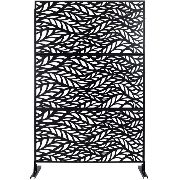 Outdoor & Indoor Privacy Screen Metal Privacy Screen, Freestanding Decorative Privacy Screen For Deck Balcony Patio - Black Outdoor & Indoor Privacy Screen Metal Privacy Screen, Freestanding Decorative Privacy Screen For Deck Balcony Patio - Black