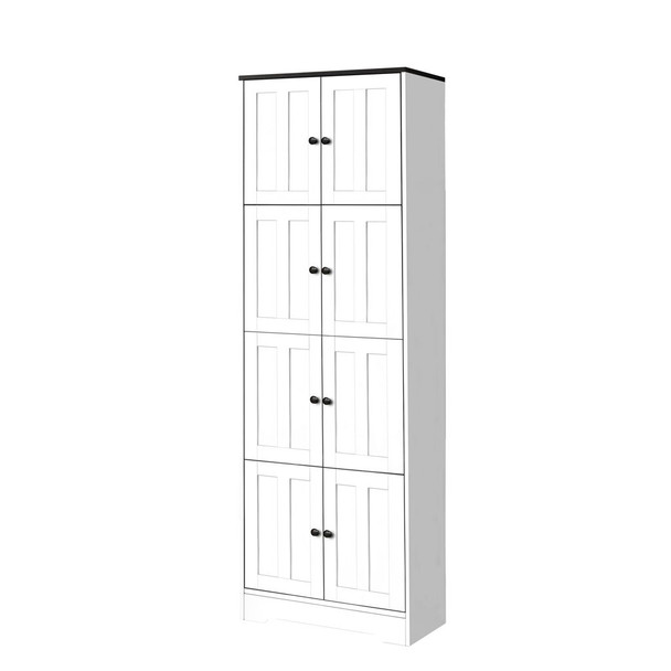 Tall Storage Cabinet With 8 Doors And 4 Shelves, Wall Storage Cabinet For Living Room, Kitchen, Office, Bedroom, Bathroom Tall Storage Cabinet With 8 Doors And 4 Shelves, Wall Storage Cabinet For Living Room, Kitchen, Office, Bedroom, Bathroom