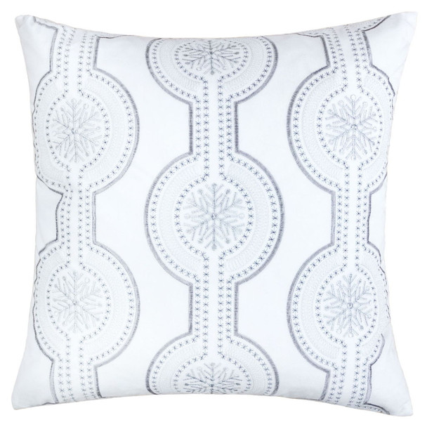 Holiday Throw Pillow With Snowflake Embroidery