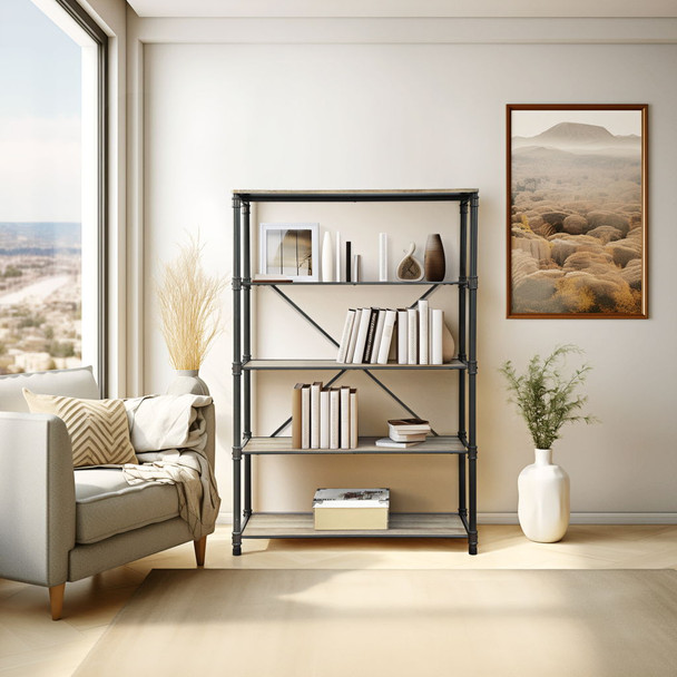 Itzel - Bookshelf - Gray / Oak Itzel - Bookshelf - Gray / Oak