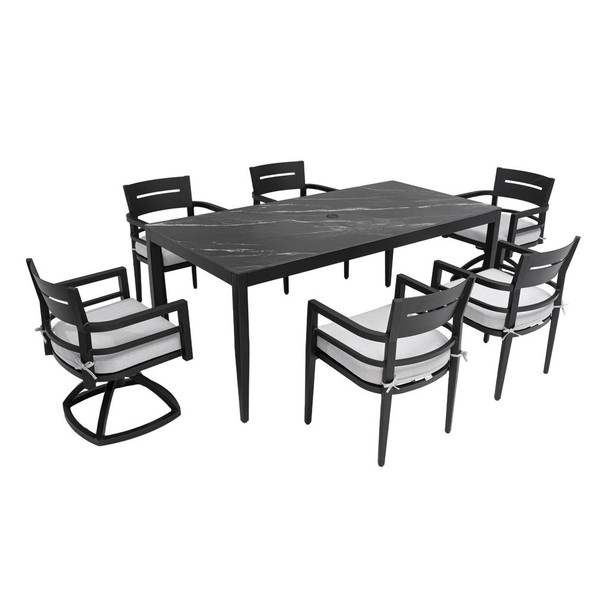 Modern Outdoor Patio Dining Set With Table And Chairs With Sunbrella Cushions Modern Outdoor Patio Dining Set With Table And Chairs With Sunbrella Cushions