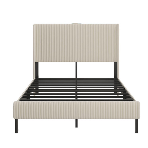 Platform Bed With Metal Frame And Charging Station Platform Bed With Metal Frame And Charging Station