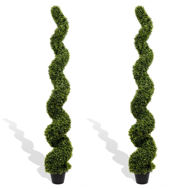 Artificial Outdoor UV Resistant Plastic Boxwood Topiary Spiral Tree