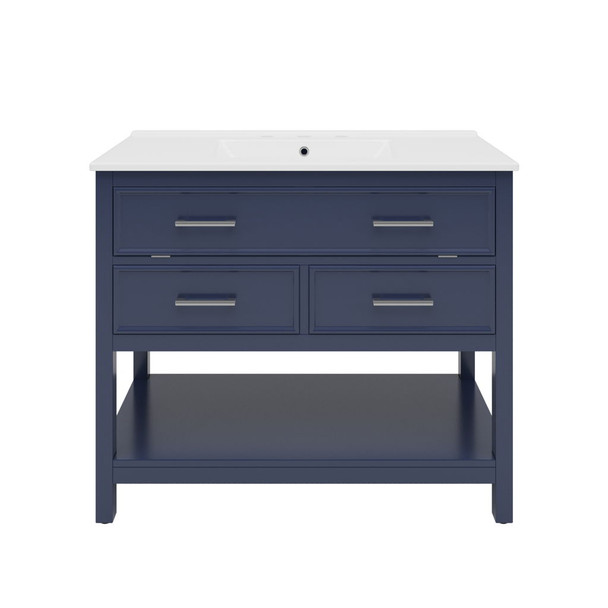 Bathroom Vanity With Ceramic Sink, Tip Out Tray & 2 Full Extension Drawers