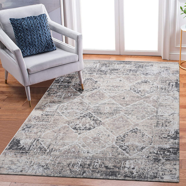 Payas - 6' X 9' Traditional Area Rug - Cream / Anthracite