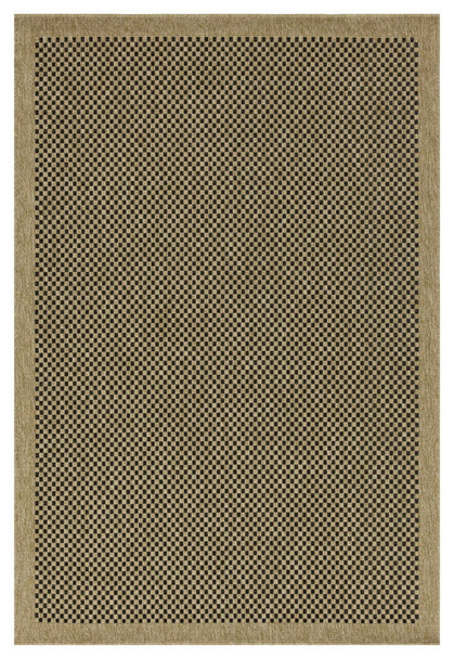 Earth - 5'3" X 7'3" Indoor, Outdoor Area Rug, Polypropylene - Jute / Black