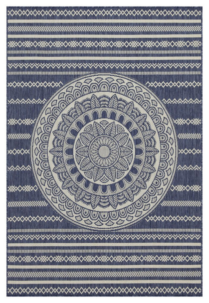 Sunshine - 5'3" X 7'3" Indoor, Outdoor Area Rug - Blue - Polypropylene
